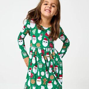 Little Sleepies Cookies for Santa Bow Back Skater Dress - 3T
